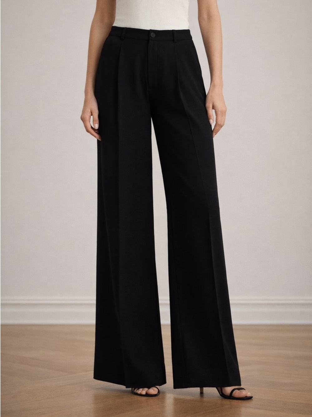 Lauren Ralph Lauren Women's Double-Faced Georgette Wide-Leg Pants Size 16